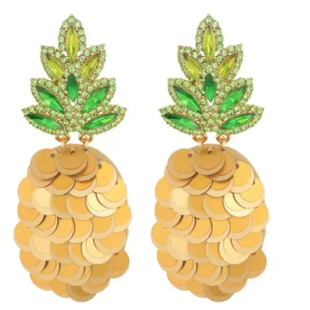 Kate Spade Pineapple Statement Stud Earrings , Gold, Green - Picture 10 of 10
